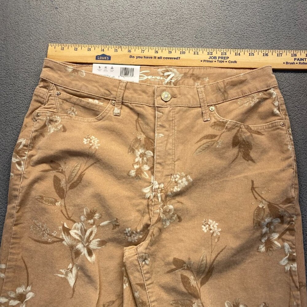 Seven 7 Women's‎ Floral Print Corduroy Pants,Size 12,Hight Rise,Skinny,Stretch - Picture 4 of 13